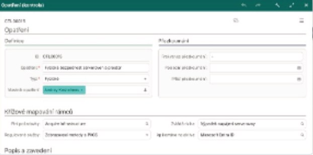 Control detail with cross-framework mapping